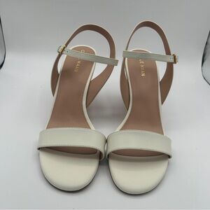 New Cole haan Womens Josie wedge sandal pump, ivory leather 8.5
